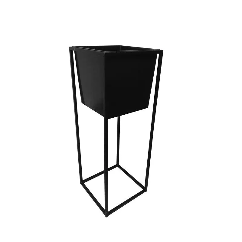 Kwietnik LAURA 25x25x70cm czarny metalowy I sklep meblowy MIRAT. styl LOFT