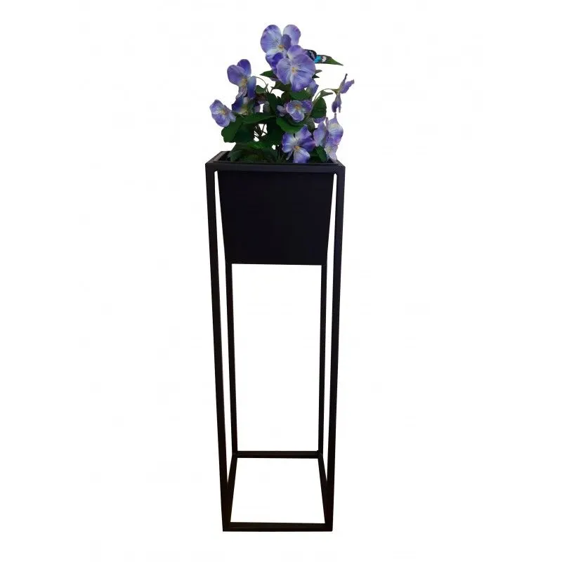 Kwietnik LAURA 25x25x70cm czarny metalowy I sklep meblowy MIRAT. styl LOFT