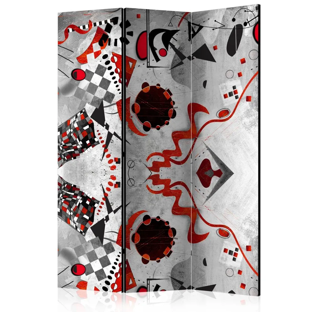Parawan akustyczny Abstrakcje 135x172 cm 3-częściowy szary | MIRAT.