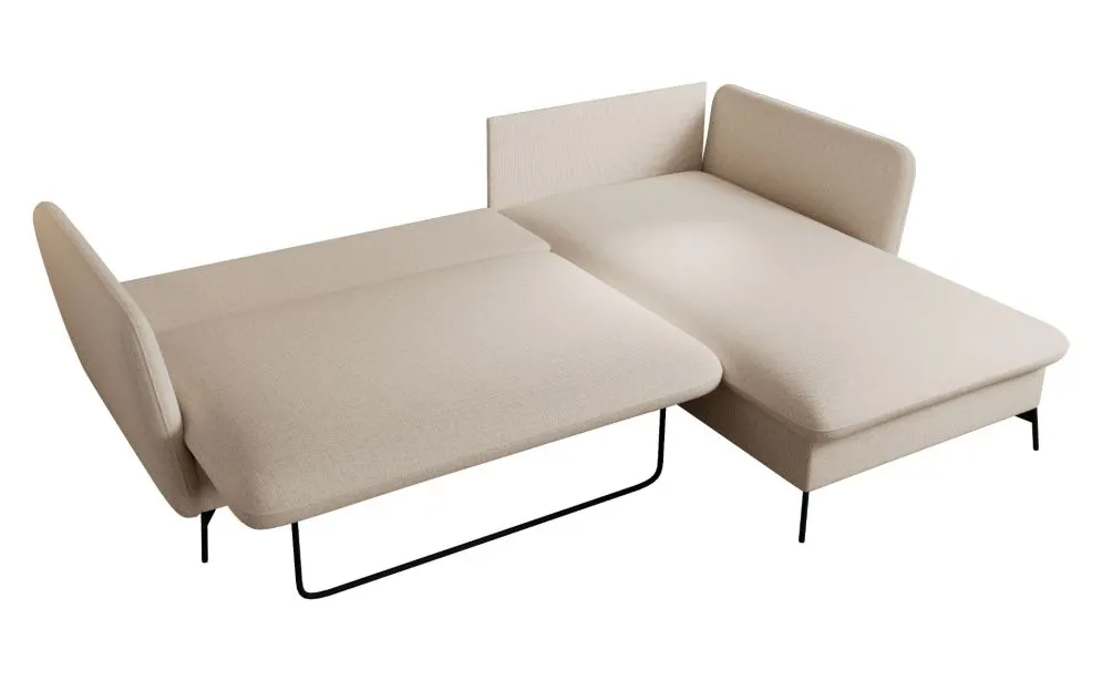 Narożnik z funkcją spania LINDA kremowy prawy z poduszkami I sklep meblowy MIRAT.