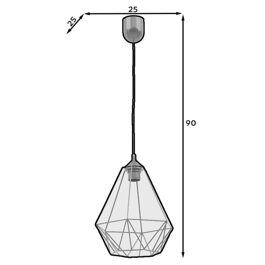 Lampa wisząca BENIGNE I czarna w kształcie diamentu I sklep meblowy MIRAT.