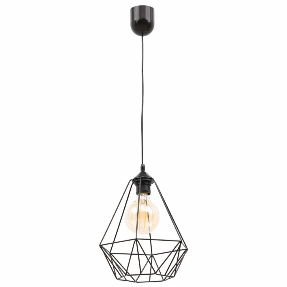 Lampa wisząca BENIGNE I czarna w kształcie diamentu I sklep meblowy MIRAT.