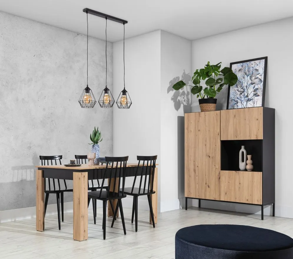 Lampa wisząca BENIGNE III czarna na listwie I sklep meblowy MIRAT.