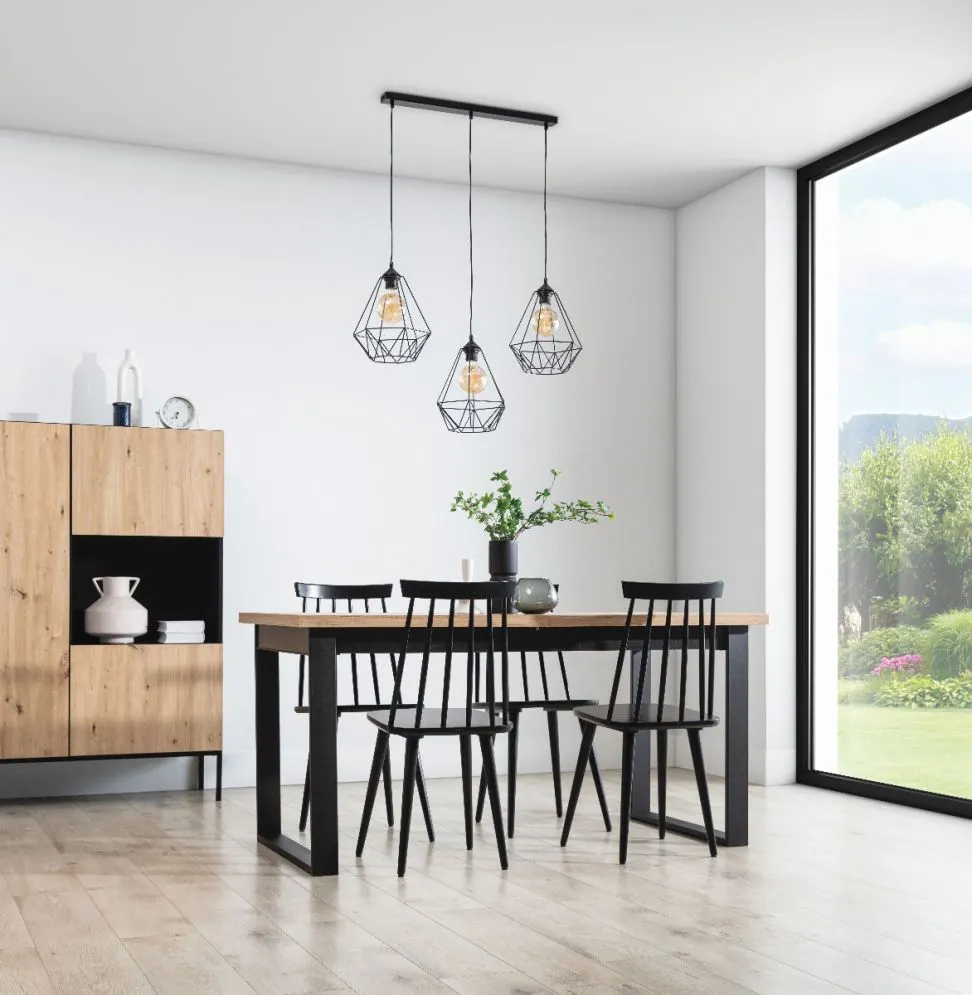 Lampa wisząca BENDINNI III czarna potrójna do salonu I sklep meblowy MIRAT.