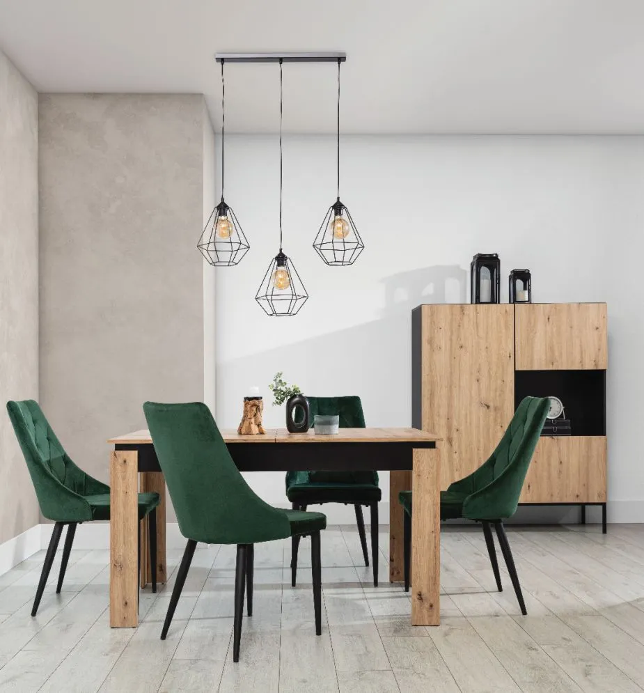 Lampa wisząca BREVITAS II czarna druciak metalowa I sklep meblowy MIRAT.