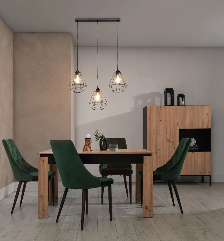 Lampa wisząca BREVITAS II czarna druciak metalowa I sklep meblowy MIRAT.