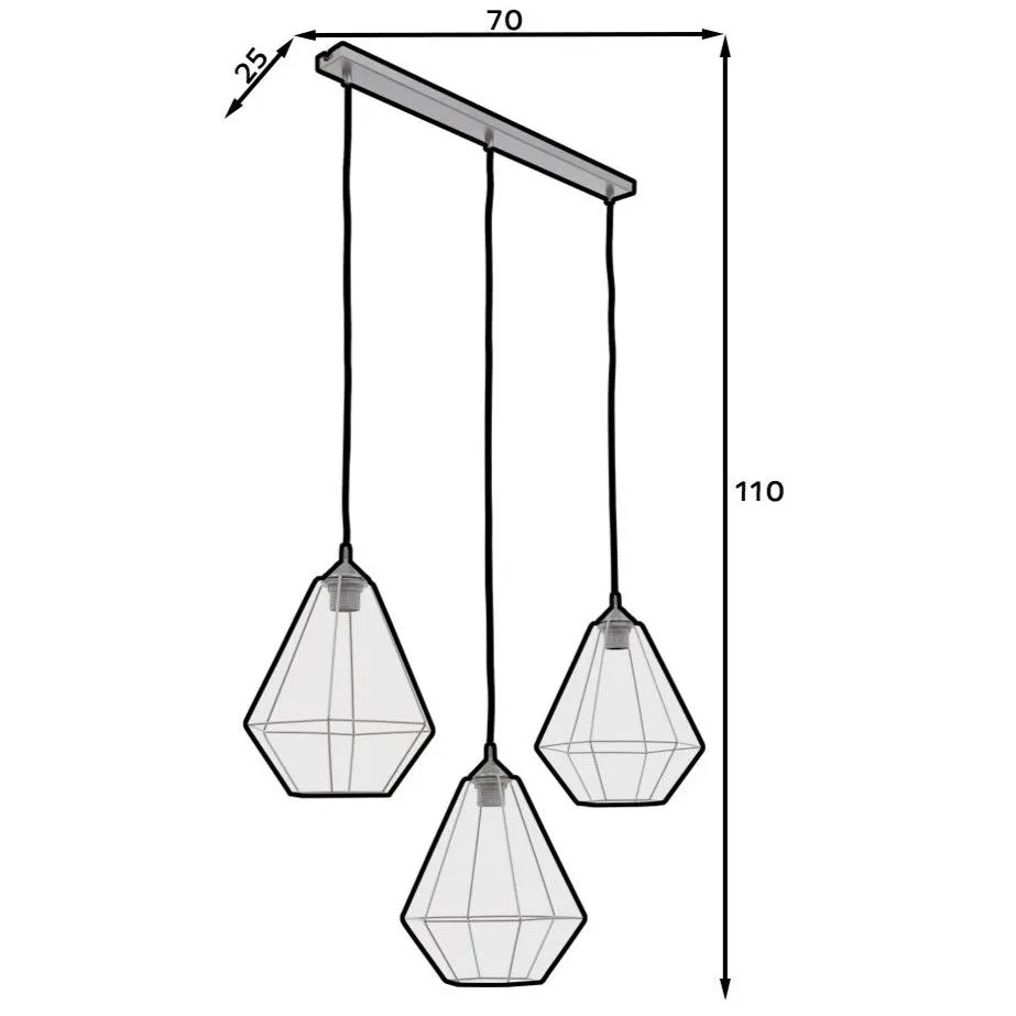 Lampa wisząca BREVITAS II czarna druciak metalowa I sklep meblowy MIRAT.