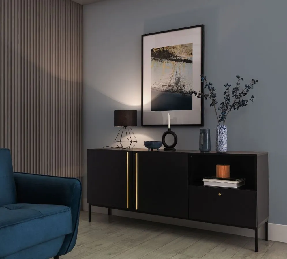 Lampa stołowa BREVITAS czarna do sypialni I sklep meblowy MIRAT.