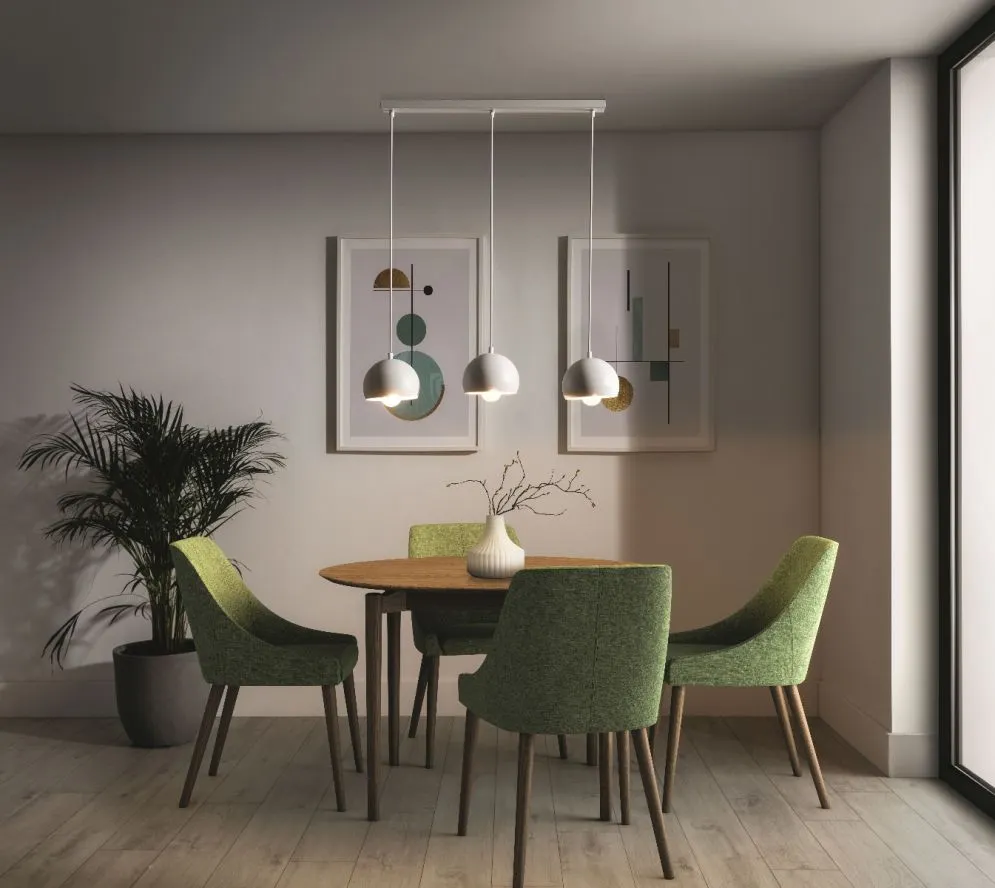 Lampa wisząca CALLIDE II biała z trzema punktami świetlnymi I sklep meblowy MIRAT.