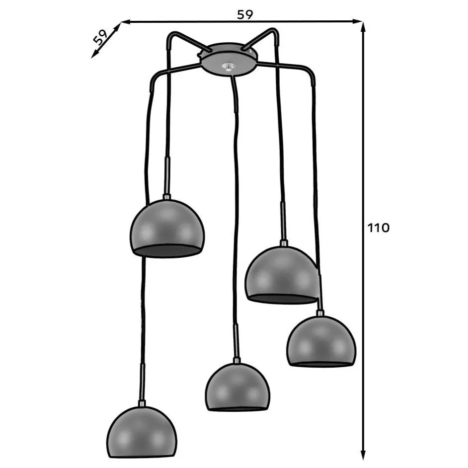 Lampa wisząca CANONUS II czarna typu pająk I sklep meblowy MIRAT.