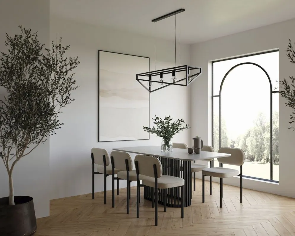 Lampa wisząca ELUVIES czarna na 4 żarówki I sklep meblowy MIRAT.