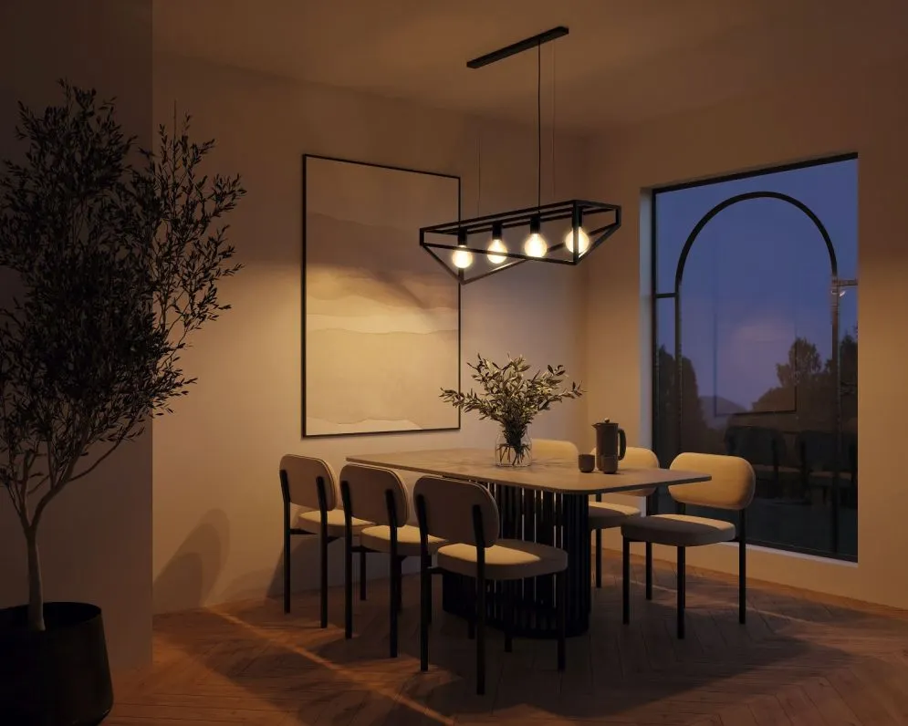 Lampa wisząca ELUVIES czarna na 4 żarówki I sklep meblowy MIRAT.