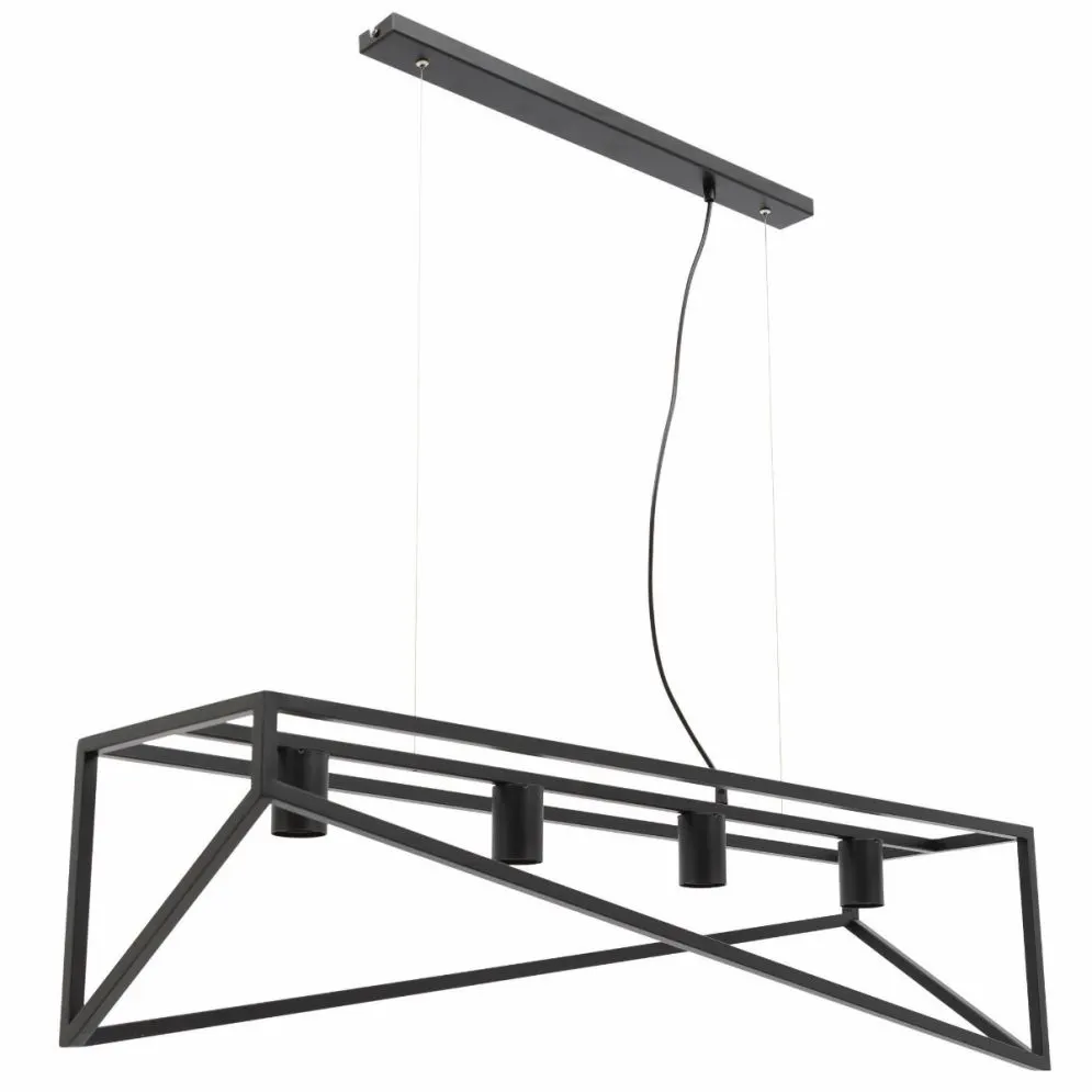 Lampa wisząca ELUVIES czarna na 4 żarówki I sklep meblowy MIRAT.