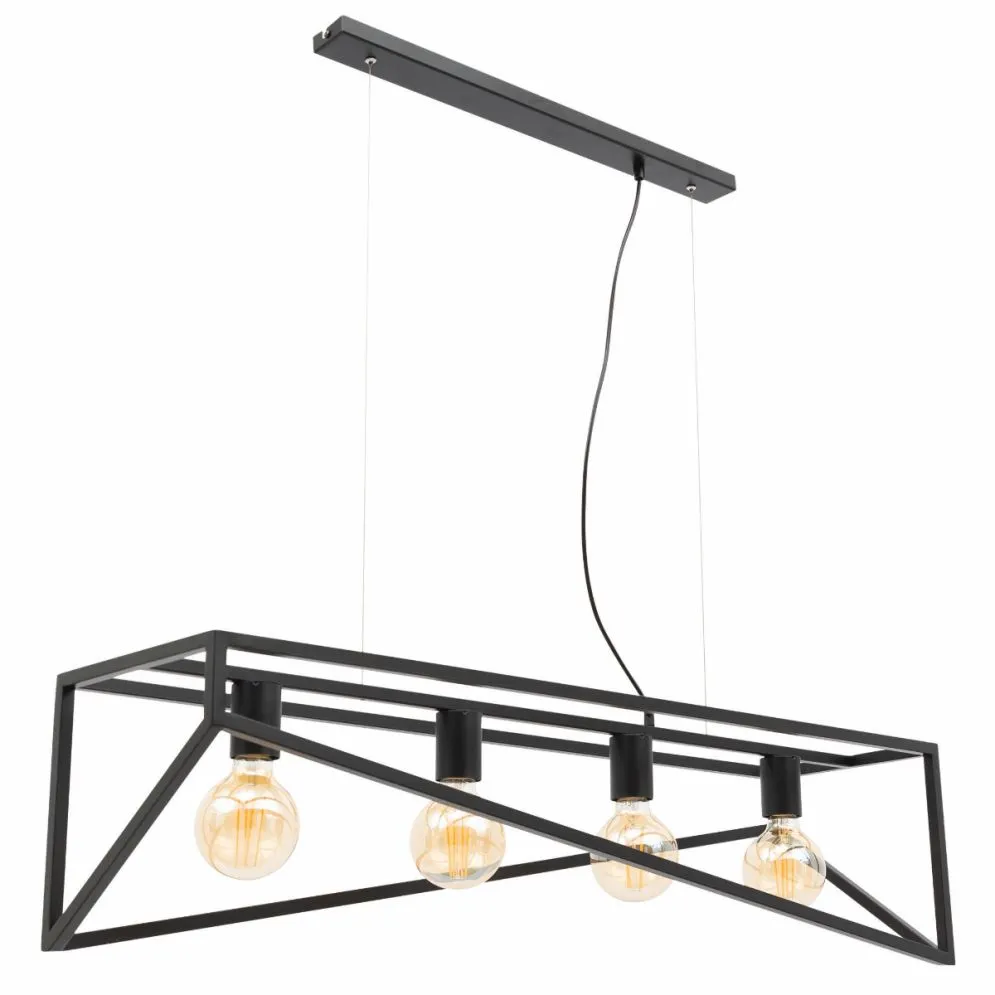 Lampa wisząca ELUVIES czarna na 4 żarówki I sklep meblowy MIRAT.