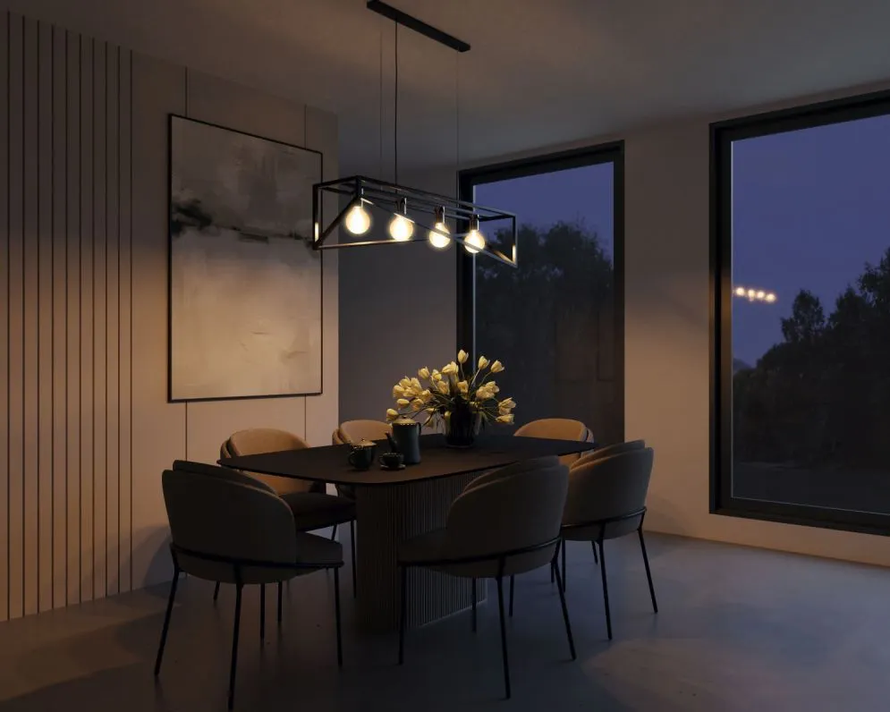 Lampa wisząca ELUVIES czarna/złota geometryczna I sklep meblowy MIRAT.