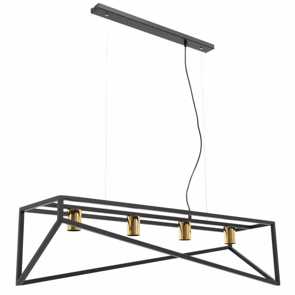 Lampa wisząca ELUVIES czarna/złota geometryczna I sklep meblowy MIRAT.