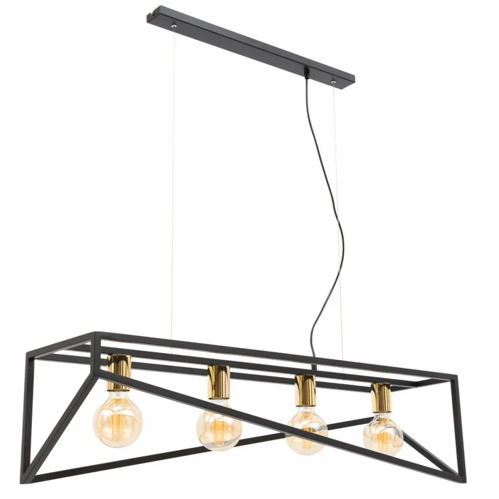 Lampa wisząca ELUVIES czarna/złota geometryczna I sklep meblowy MIRAT.