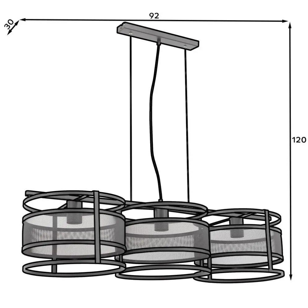 Lampa wisząca GORMAR czarna w stylu loft I sklep meblowy MIRAT.