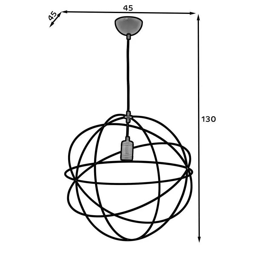 Lampa wisząca OLINTO I czarna w kształcie atomu I sklep meblowy MIRAT.