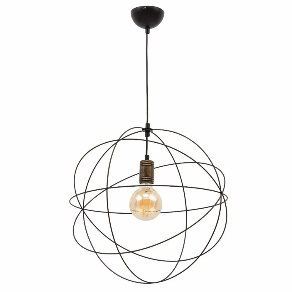 Lampa wisząca OLINTO I czarna w kształcie atomu I sklep meblowy MIRAT.