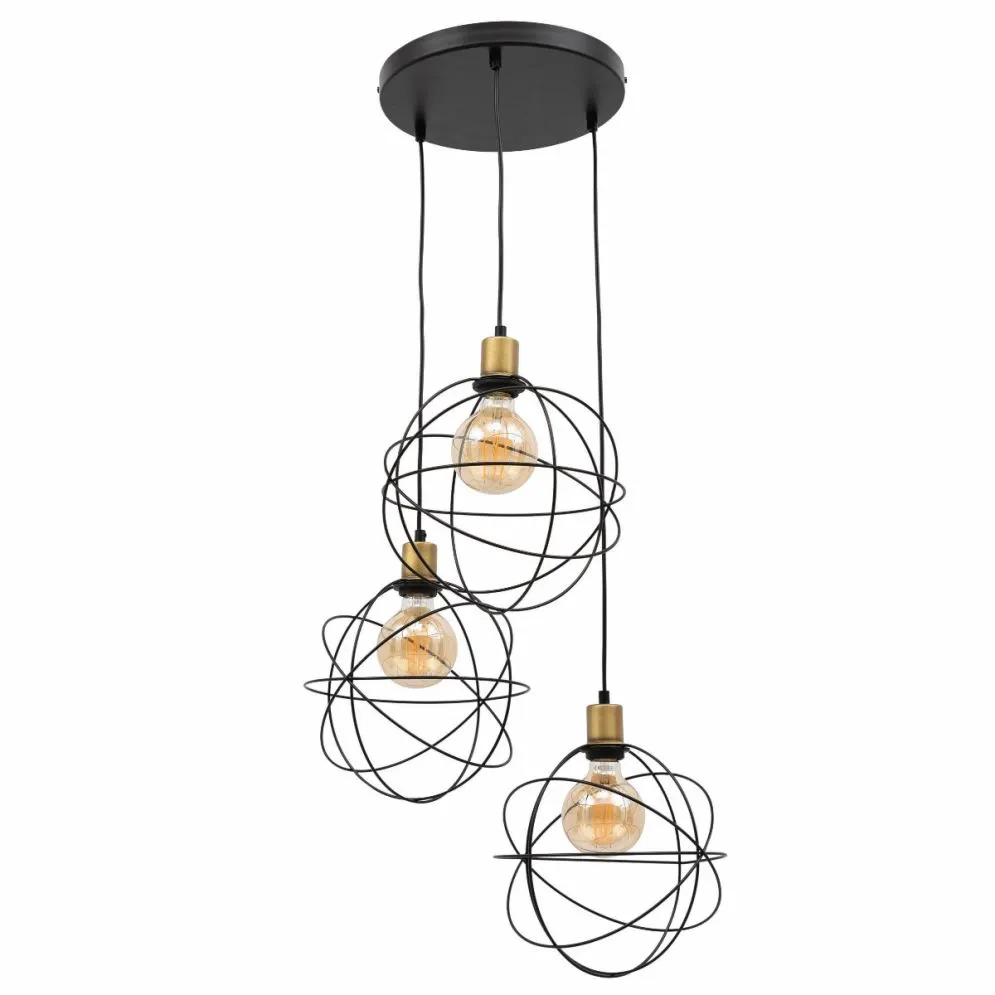 Lampa wisząca OLINTO II czarna z trzema kloszami I sklep meblowy MIRAT.