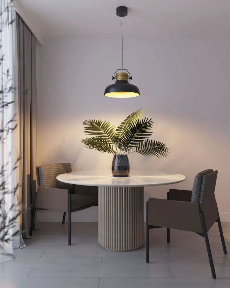 Lampa wisząca STEALLE czarna/złota przemysłowa I sklep meblowy MIRAT.