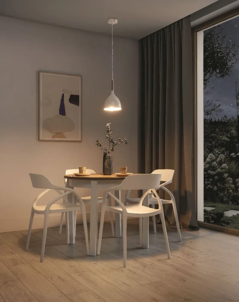 Lampa wisząca WOLDES I biała w stylu skandynawskim I sklep meblowy MIRAT.