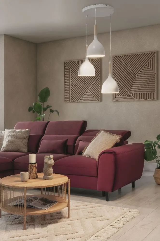 Lampa wisząca WOLDES II biała do salonu I sklep meblowy MIRAT.