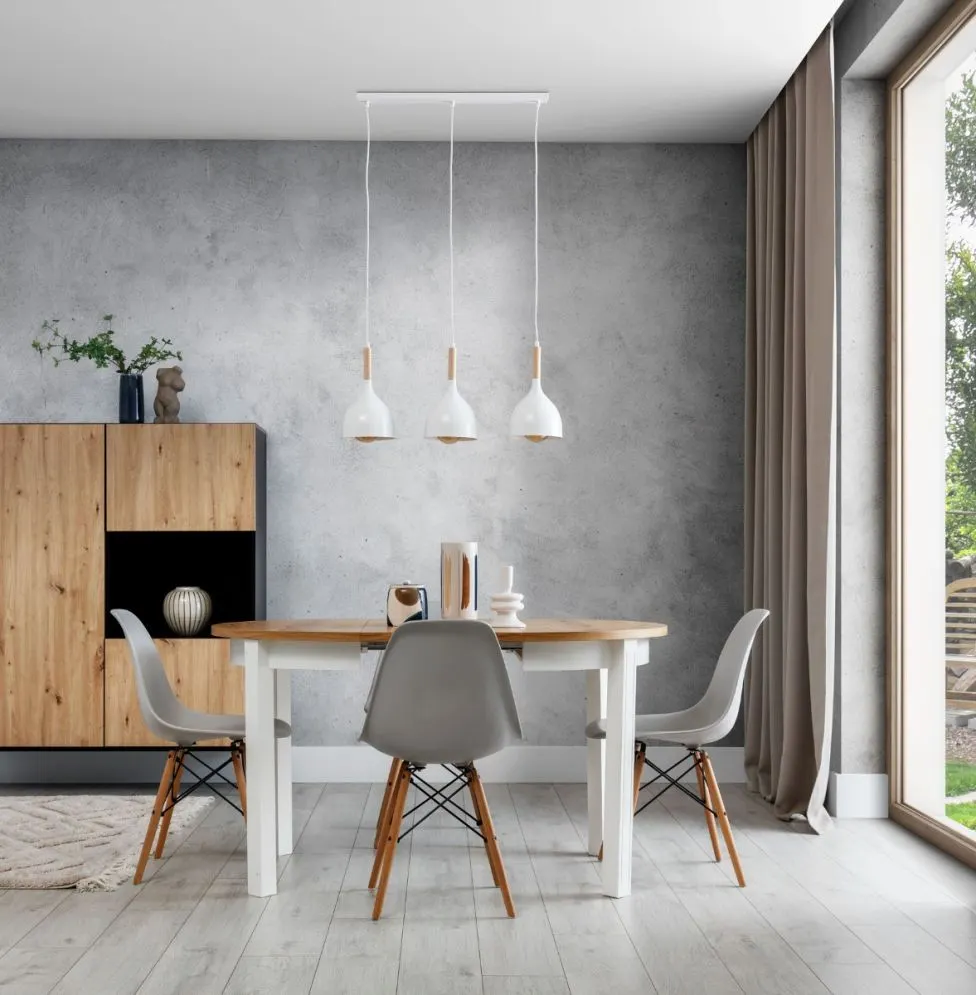 Lampa wisząca WOLDES III biała nad stół do jadalni I sklep meblowy MIRAT.
