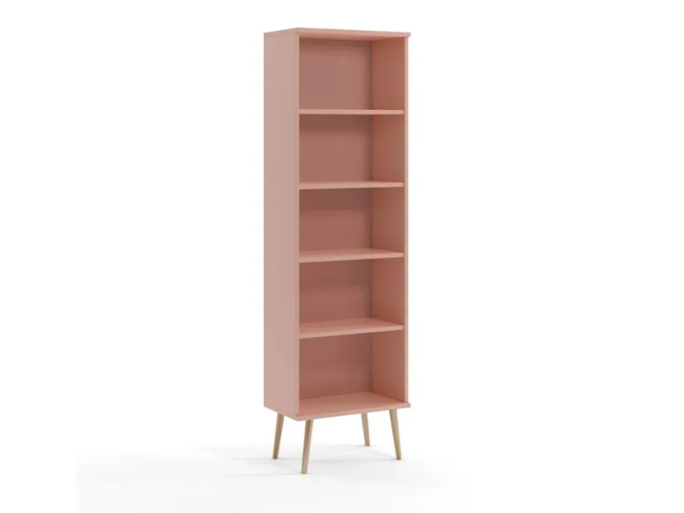 Regał LEBEL różowy do salonu | MIRAT. styl SKANDYNAWSKI kolekcja LEBEL