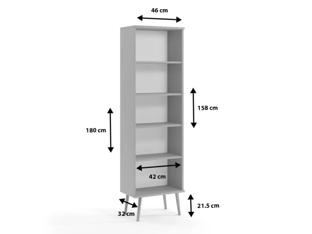Regał LEBEL biały mat do salonu | MIRAT. styl SKANDYNAWSKI kolekcja LEBEL