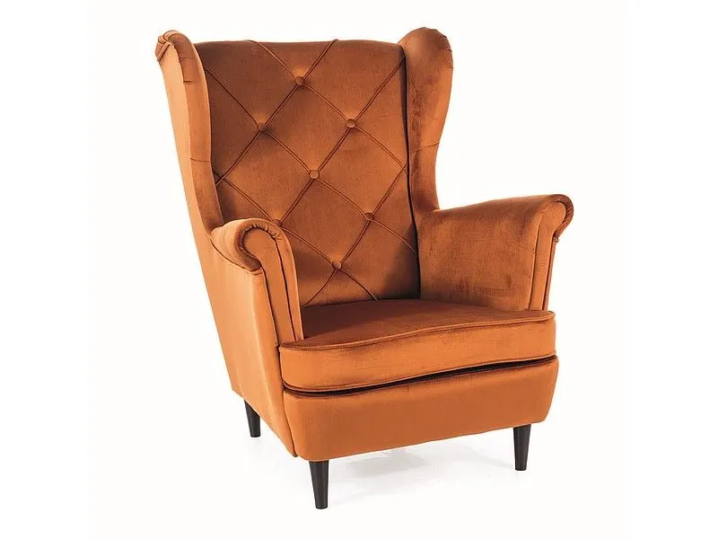 Fotel LADY VELVET cynamonowy wypoczynkowy | MIRAT. styl GLAMOUR