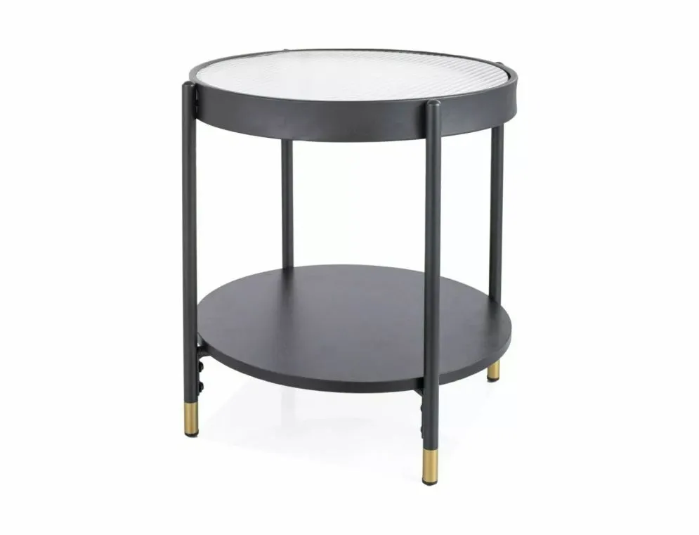 Ława LAGUNA A 45x45 transparentna/czarny mat szklana I sklep meblowy MIRAT. styl GLAMOUR, LOFT