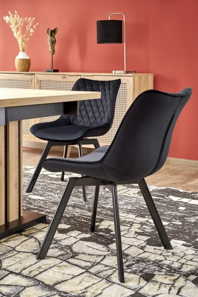 Krzesło K520 VELVET czarne obrotowe I sklep meblowy MIRAT.