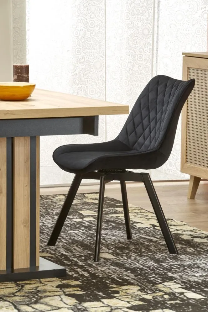 Krzesło K520 VELVET czarne obrotowe I sklep meblowy MIRAT.