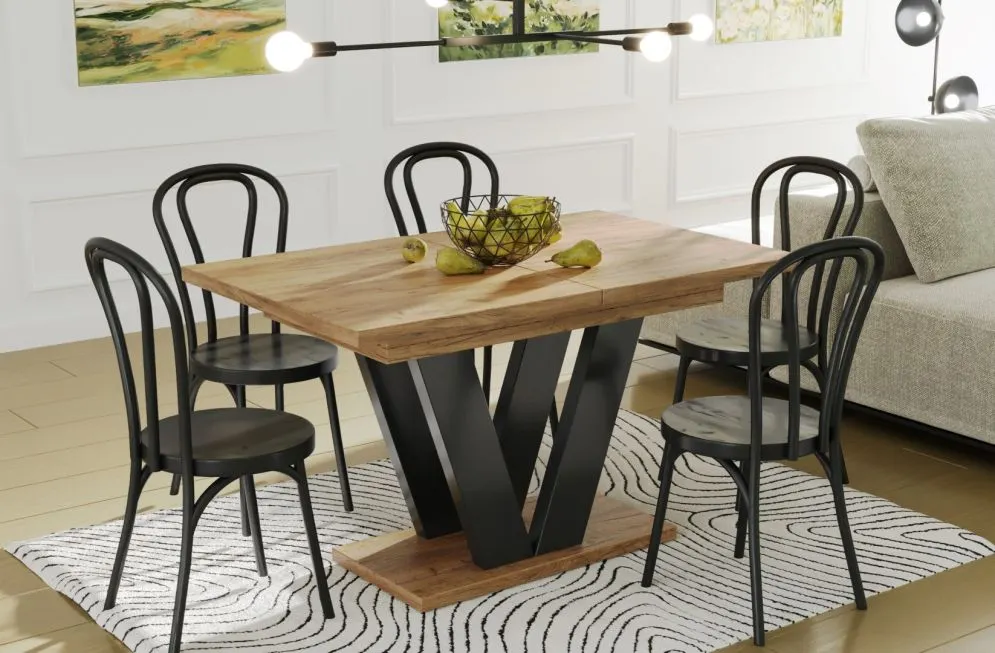 Stół rozkładany LARA 130(210)x80 dąb złoty craft loftowy I sklep meblowy MIRAT. styl LOFT