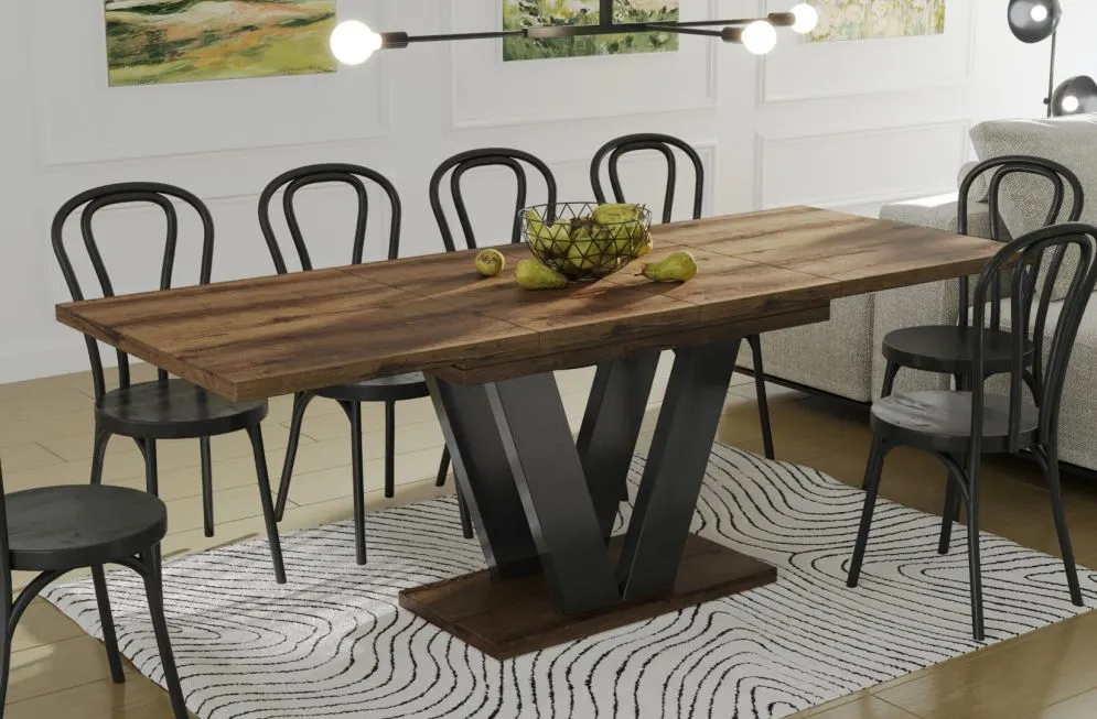 Stół rozkładany LARA 130(210)x80 dąb monastery z prowadnicami synchronicznymi I sklep meblowy MIRAT. styl LOFT