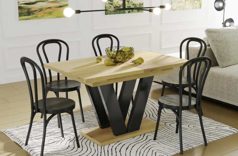 Stół rozkładany LARA 130(210)x80 dąb natura 8-osobowy I sklep meblowy MIRAT. styl LOFT