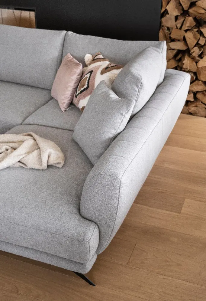 Narożnik z funkcją spania LARDE szary prawy nowoczesny polskiej produkcji | MIRAT. w stylu kolekcja