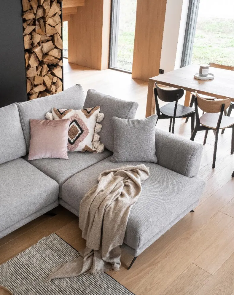 Narożnik z funkcją spania LARDE szary prawy nowoczesny polskiej produkcji | MIRAT. w stylu kolekcja