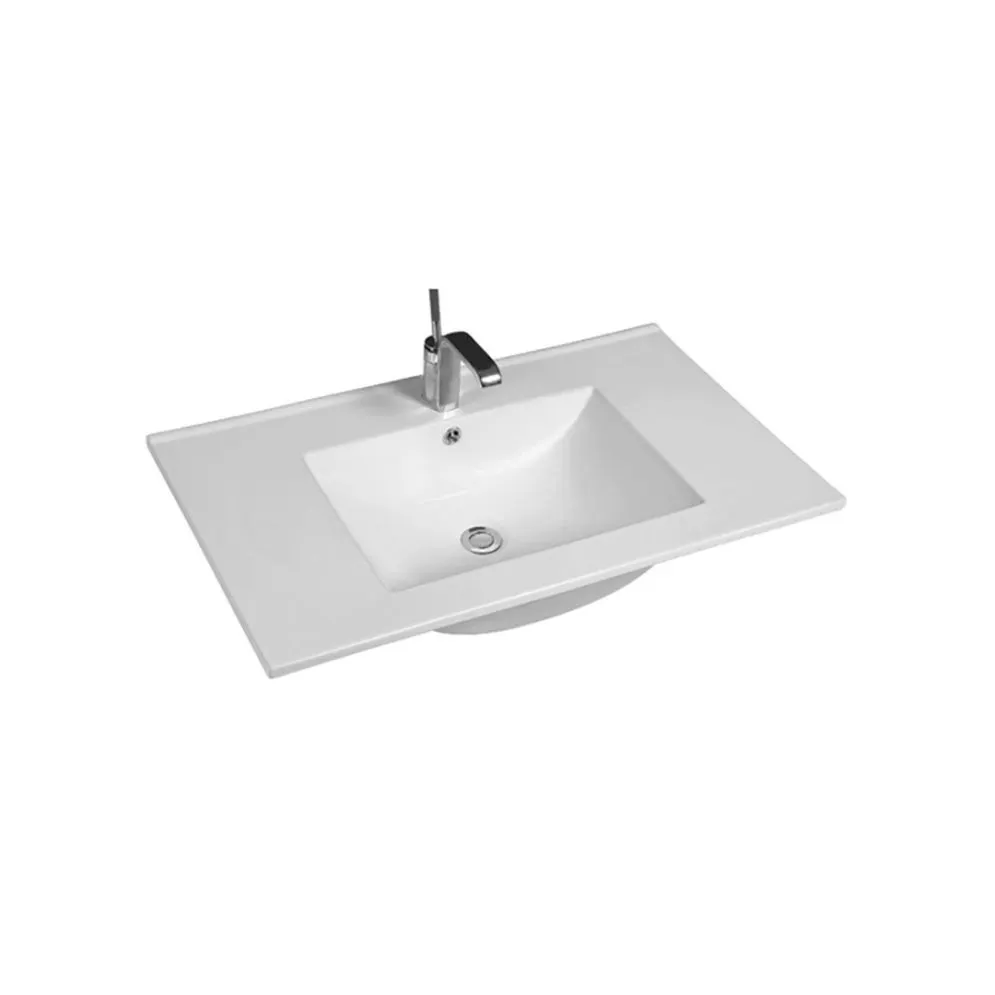 Umywalka meblowa LAU80 80 cm biała ceramiczna z otworem na baterię | MIRAT
