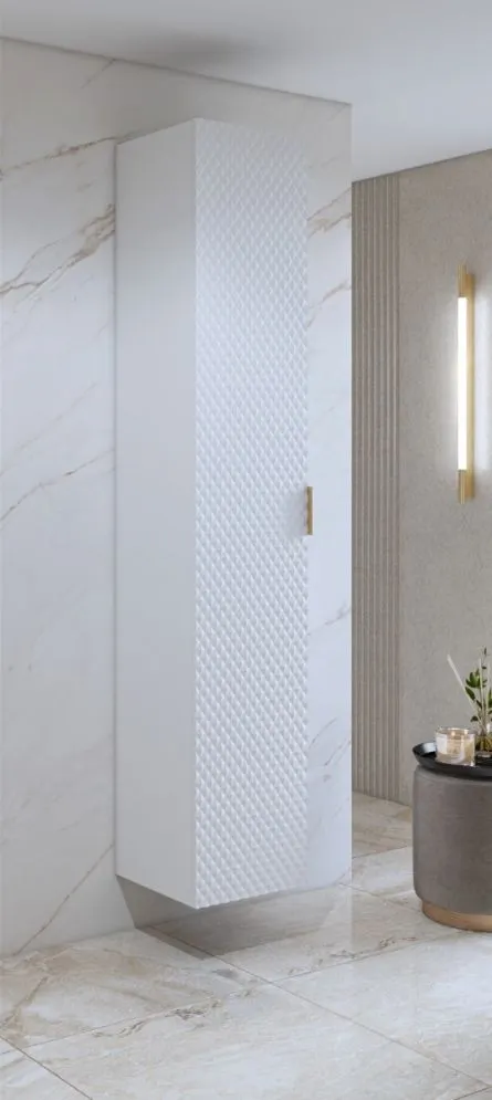 Szafka łazienkowa LAURA 1D 35 cm biała 3D I sklep meblowy MIRAT. styl GLAMOUR kolekcja LAURA-HEL