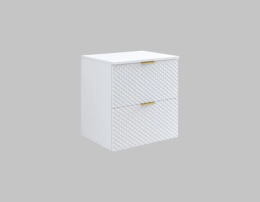 Szafka pod umywalkę nablatową LAURA 2S 60cm biała mat wisząca I sklep meblowy MIRAT. styl GLAMOUR kolekcja LAURA-HEL