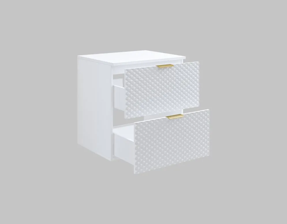 Szafka pod umywalkę nablatową LAURA 2S 60cm biała mat wisząca I sklep meblowy MIRAT. styl GLAMOUR kolekcja LAURA-HEL