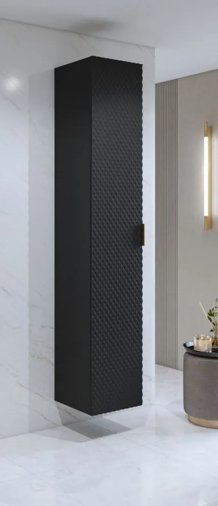 Szafka łazienkowa LAURA 1D 35 cm czarna mat wysoka I sklep meblowy MIRAT. styl GLAMOUR kolekcja LAURA-HEL