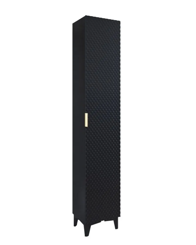 Szafka łazienkowa LAURA 1D 35 cm czarna mat wysoka I sklep meblowy MIRAT. styl GLAMOUR kolekcja LAURA-HEL