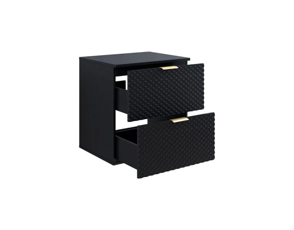 Szafka pod umywalkę nablatową LAURA 2S 60cm czarna mat stojąca I sklep meblowy MIRAT. styl GLAMOUR kolekcja LAURA-HEL