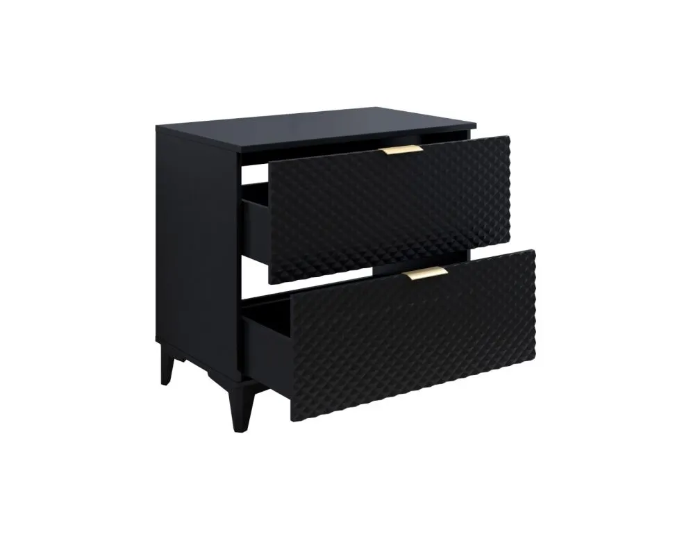 Szeroka szafka pod umywalkę nablatową LAURA 2S 80cm czarna mat I sklep meblowy MIRAT. styl GLAMOUR kolekcja LAURA-HEL