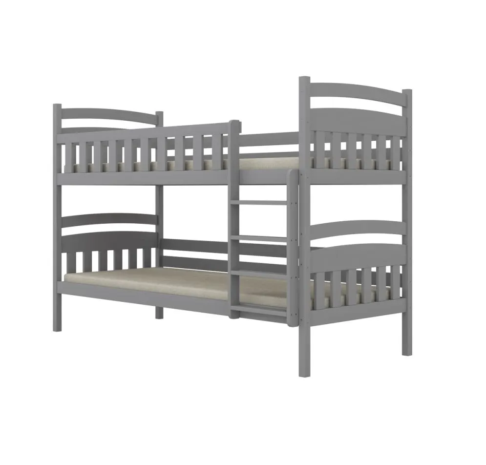 Łóżko piętrowe JULITA 160x80 szare drewniane sosnowe I sklep meblowy MIRAT.  kolekcja JULITA