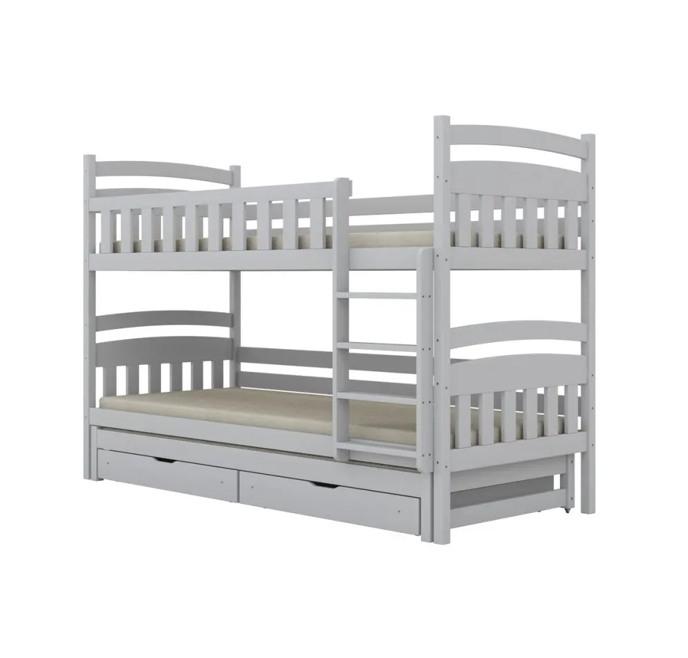 Łóżko piętrowe JULITA 180x90 białe trzyosobowe sosnowe I sklep meblowy MIRAT. styl SKANDYNAWSKI kolekcja JULITA